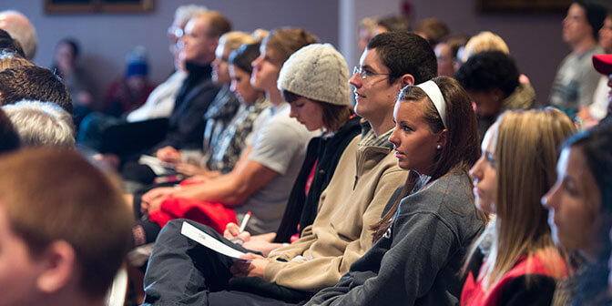 Students in a conference